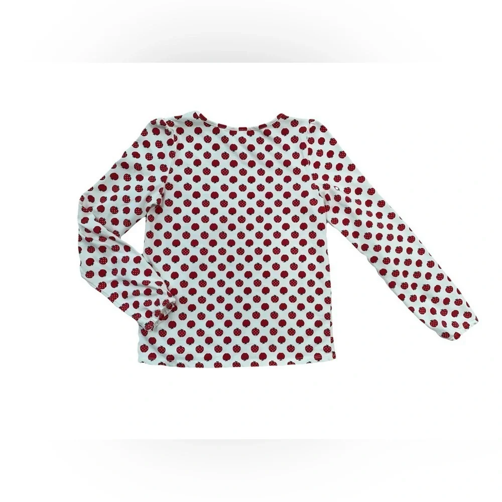 Max Studio Size 8 Apple Print Long Sleeve Tee